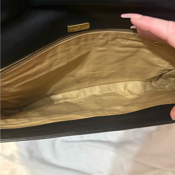 Vintage Saks Fifth Avenue Made in Italy Black Leather Envelope Clutch - Picture 10 of 10